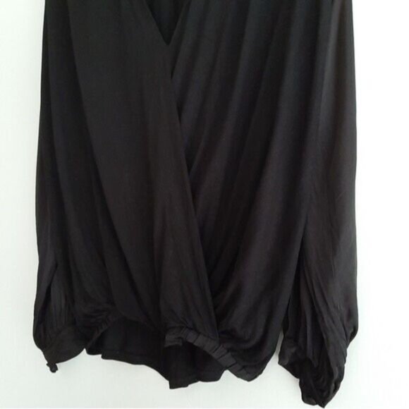 ANTHROPOLOGIE NWOT Kesia Faux Wrap Drape Surplice Satin Sleeve Top Sz XS - Picture 7 of 15